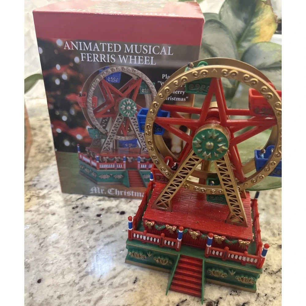 NOS Mr. Christmas Mini Musical Carousel, Ferris Wheel,‎ & Christmas Tree